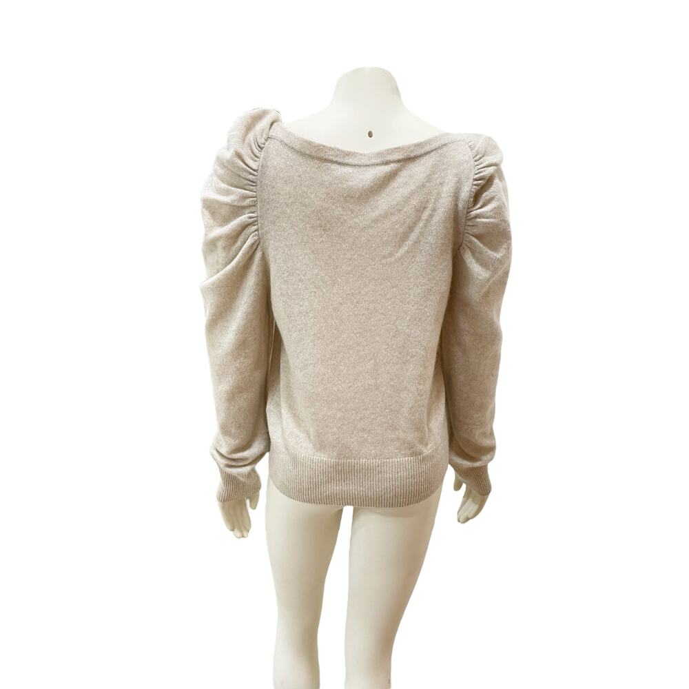 Frame Cashmere Puff Sleeve Square Neck Sweater Large - Picture 4 of 7